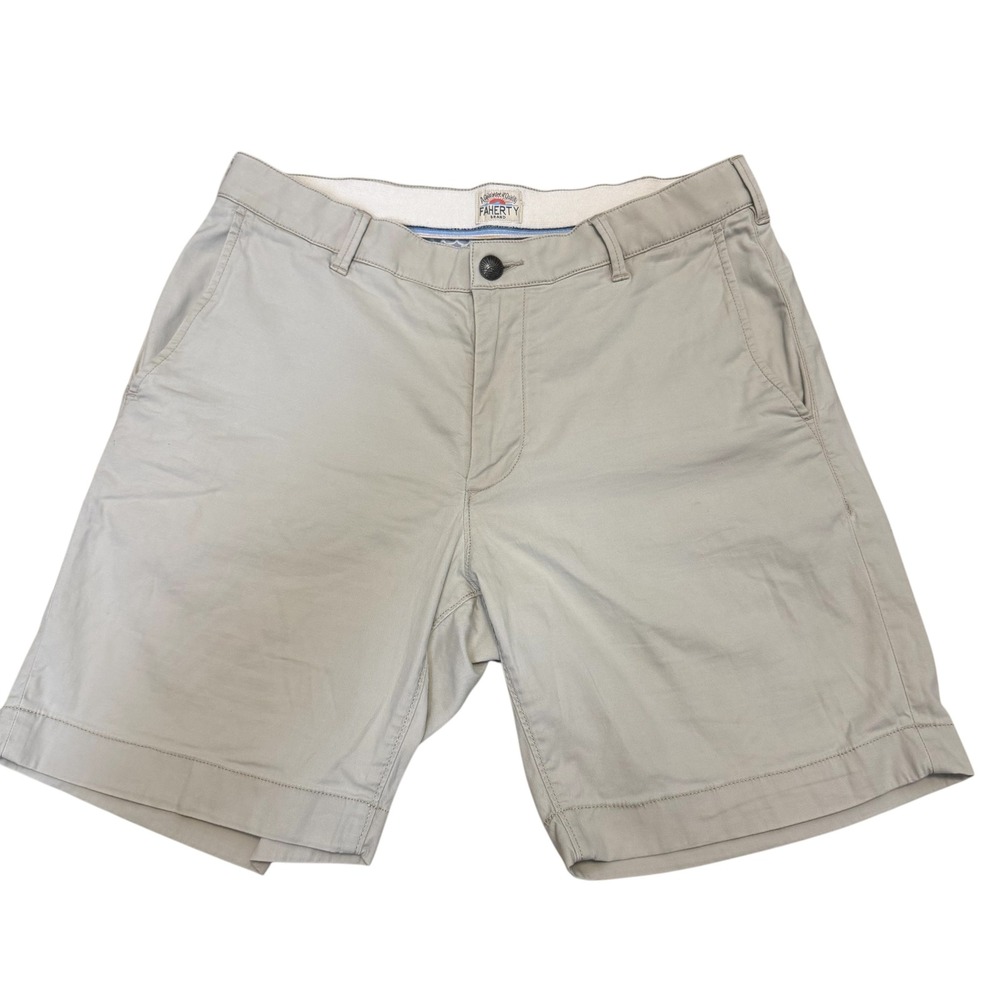 FAHERTY Khaki Stretch Chino Shorts Men's Classic‎ Fit